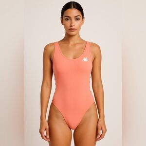 Kappa 222 Banda Aubers NWT Pink Salmon Fitted Bodysuit Swimsuit Tank Top